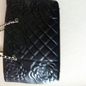 Chanel Handbag w/Gold Chain Straps